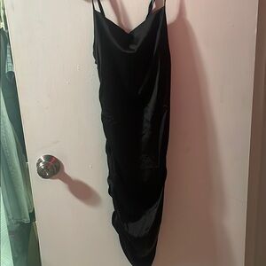 Elegant Black Satin Dress